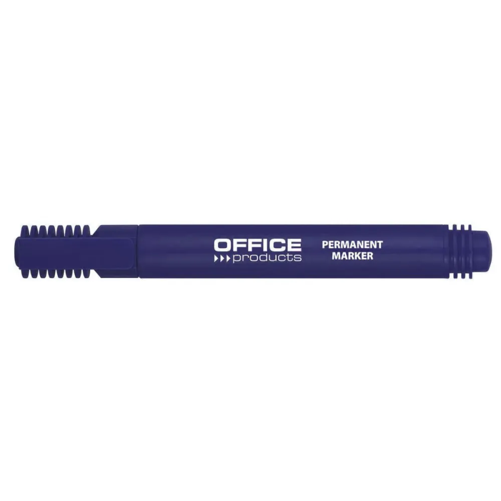 Marker permanent office products varf rotund 1-3 mm albastru  - 1