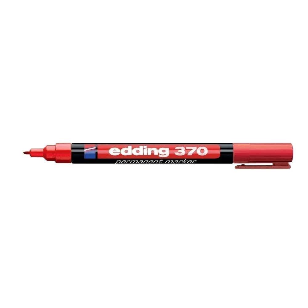 Marker permanent edding 370 corp plastic varf rotund 1 mm rosu Edding - 1