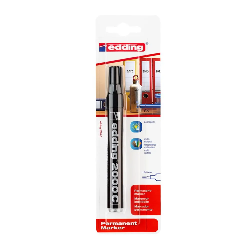 Marker permanent edding 2000 varf rotund 1.5-3 mm negru blister Edding - 1