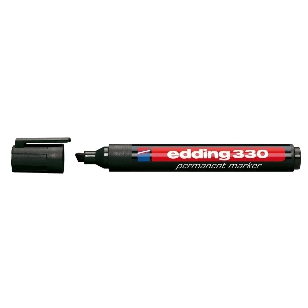 Marker permanent edding 330 corp plastic varf retezat 1-5 mm negru Edding - 1