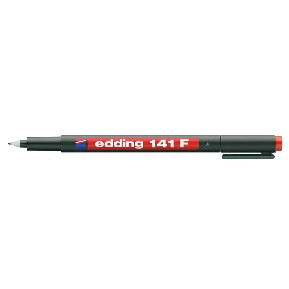 Marker permanent edding ohp 141f corp plastic varf rotund 0.6 mm rosu Edding - 1