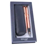 Set stilou si pix online eleganza rose etui piele Online - 1