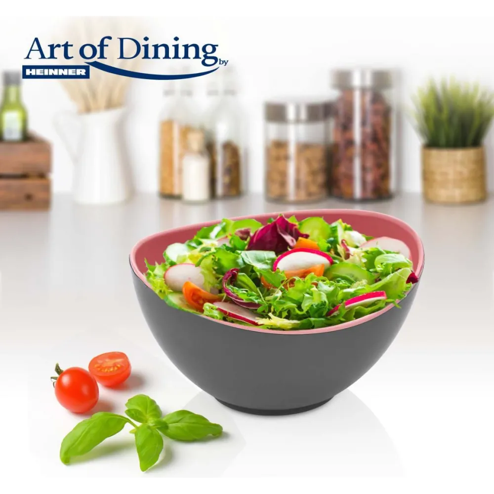 Bol oval bicolor  plastic 14 x 12.5 x 7.5 cm Heinner - 1