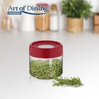 Borcan depozitare sticla  cu capac  300 ml  rosu Heinner - 1