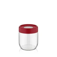 Borcan depozitare sticla  cu capac  425 ml rosu Heinner - 1