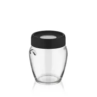 Borcan depozitare sticla  cu capac 580 ml negru Heinner - 1