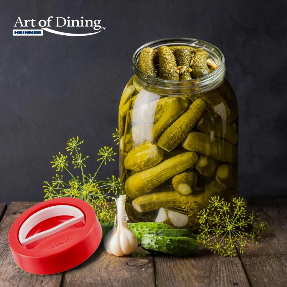 Glass storage  jar  with lid  2 l cover + plastic Heinner - 1