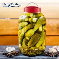 Glass storage  jar  with lid  5 l cover + plastic Heinner - 1