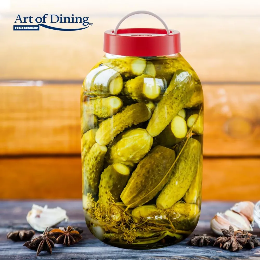 Glass storage  jar  with lid  5 l cover + plastic Heinner - 1