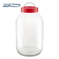 Glass storage  jar  with lid  5 l cover + plastic Heinner - 1