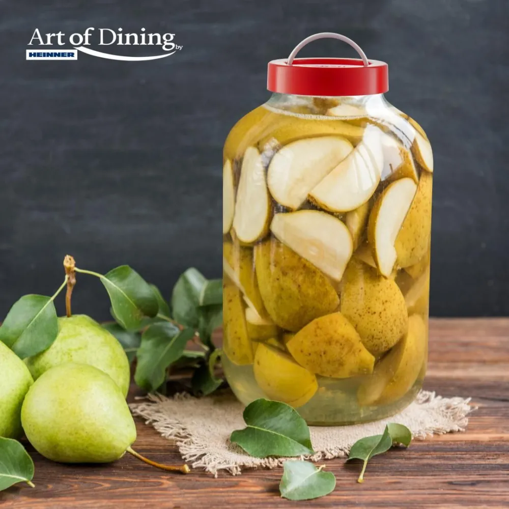 Glass storage  jar  with lid  8 l cover + plastic Heinner - 1