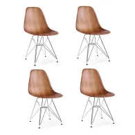 Scaun cu picioare din metal wood- set 4 buc 
 dimensiuni Heinner - 1