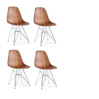 Scaun cu picioare din metal wood- set 4 buc 
 dimensiuni Heinner - 1