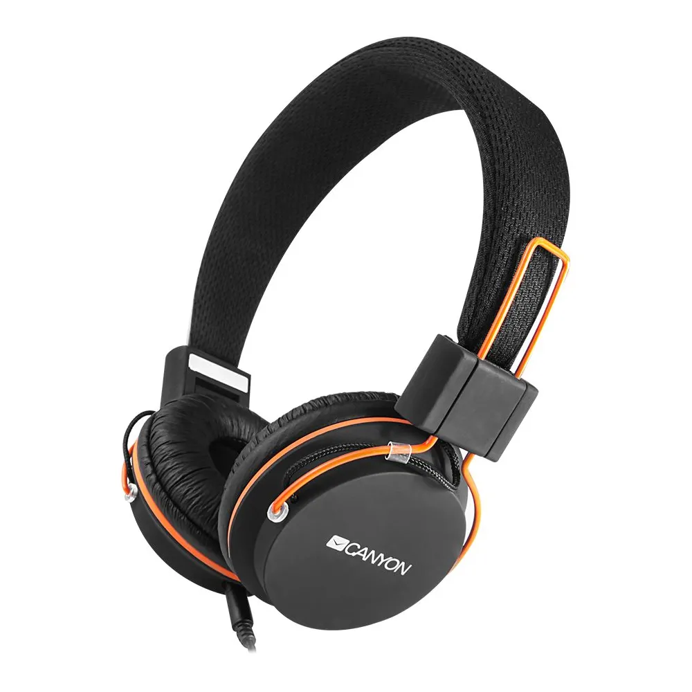 Canyon hp-2 headphones detachable cable with microphone foldable black cable Canyon - 1