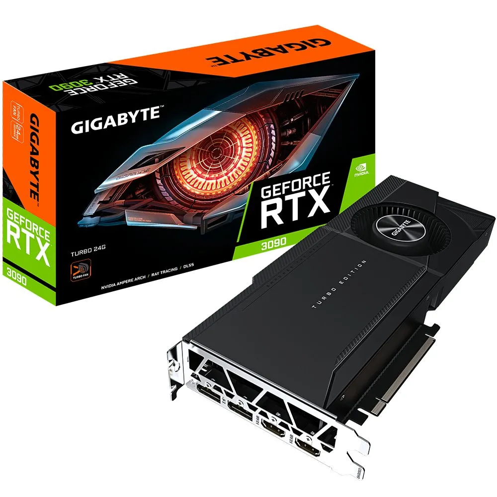 Placa video Gigabyte nVidia GeForce RTX 3090 TURBO 24GB, GDDR6X, 3‎84bit Gigabyte - 1
