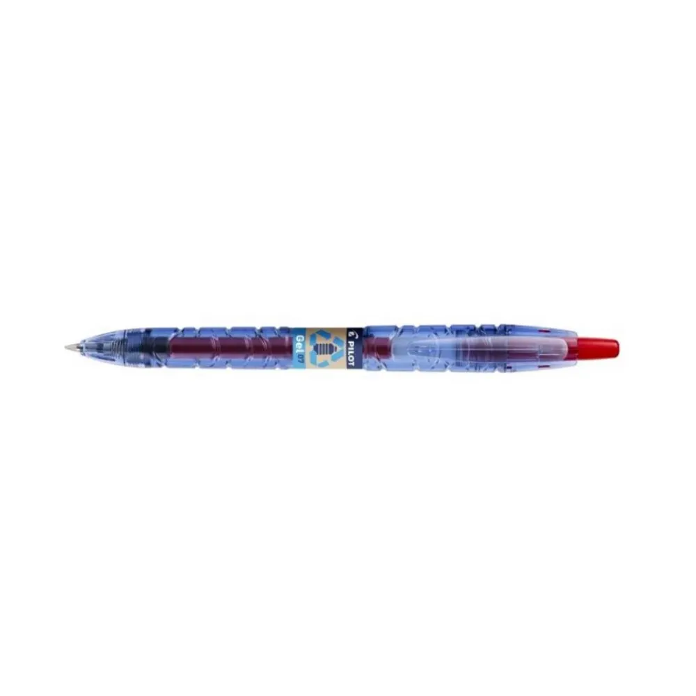 Roller cu gel pilot b2p corp plastic transparent varf 0.7 mm rosu  - 1