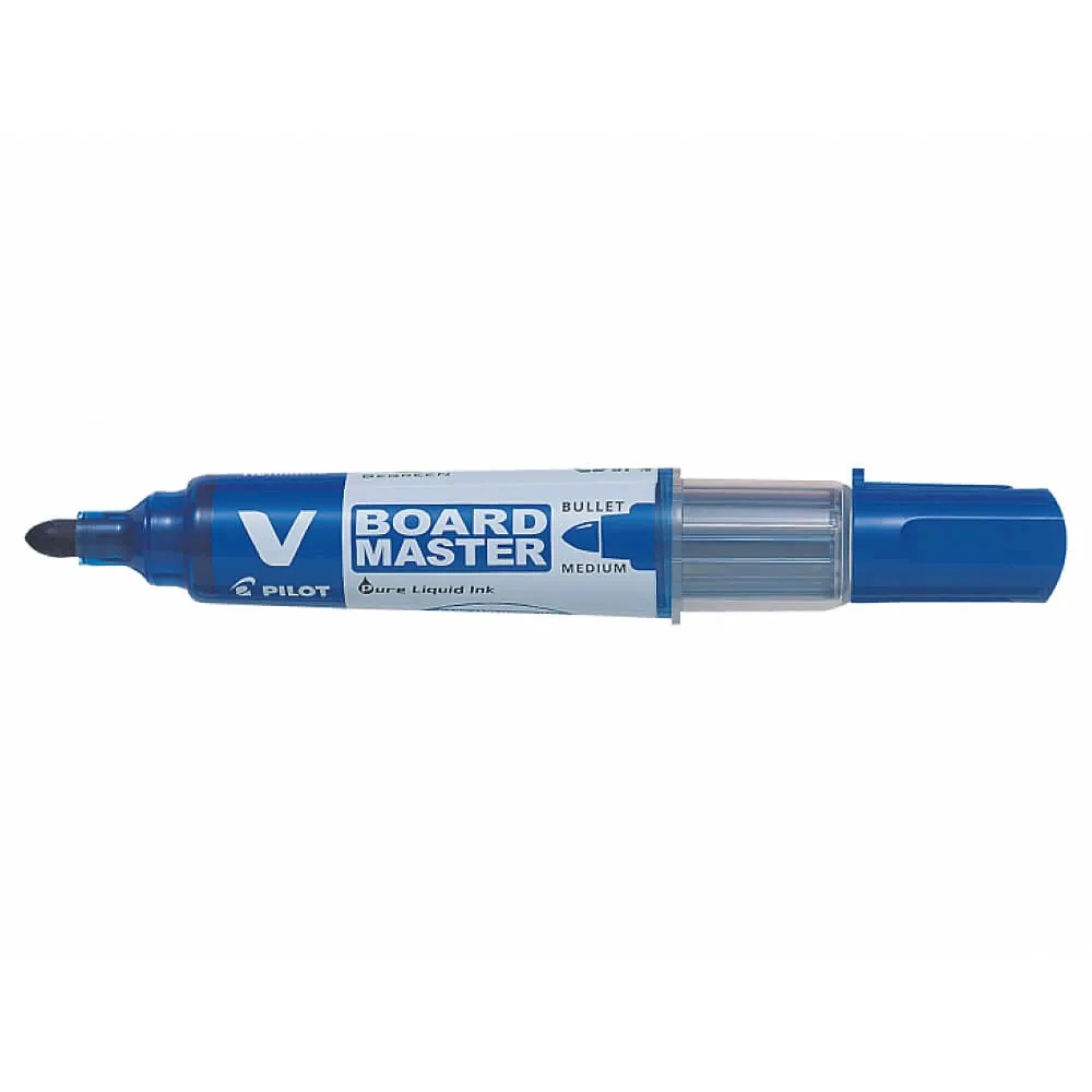 Marker pentru tabla pilot vboard master begreen varf rotund albastru  - 1