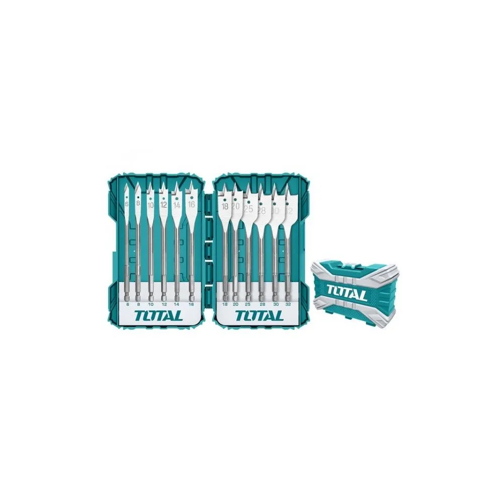 Total - set 12 buc burghie plate pentru lemn Total - 1