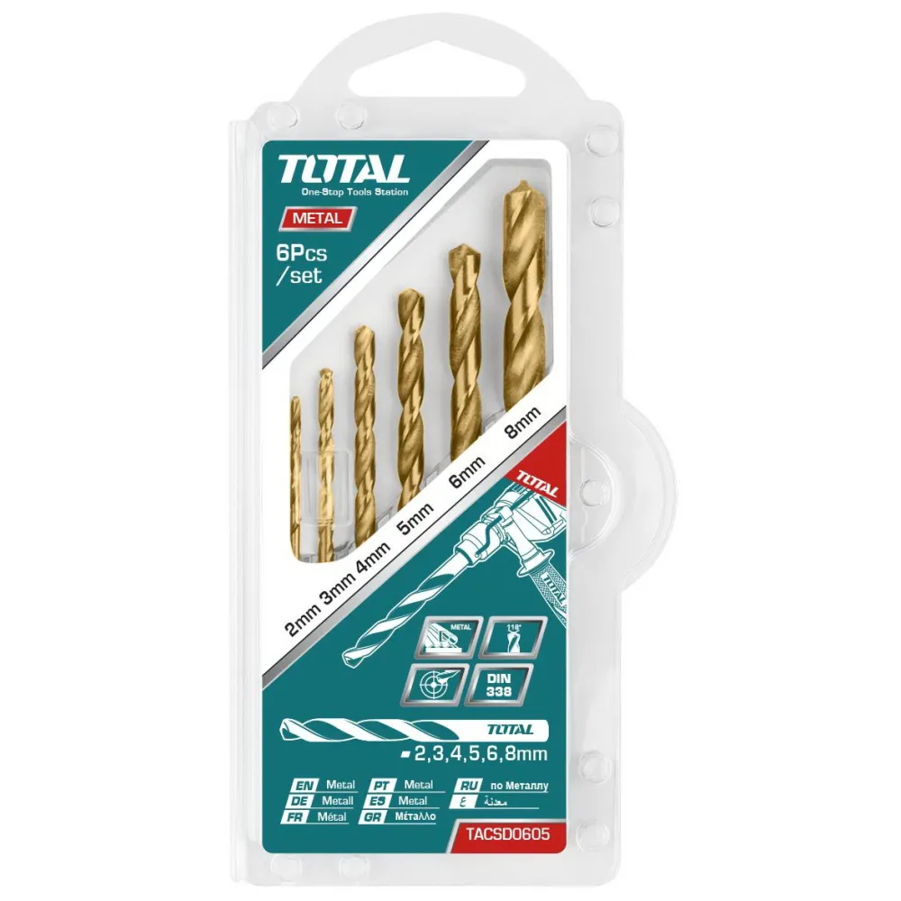 Total - set burghiu pentru metal hss: 6 buc Total - 1