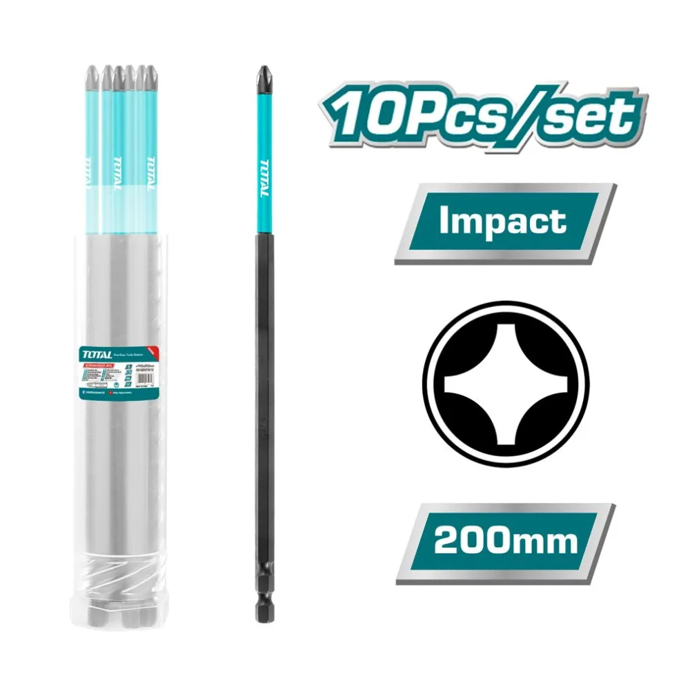 Total - set 10 biti de impact ph2x200mm Total - 1