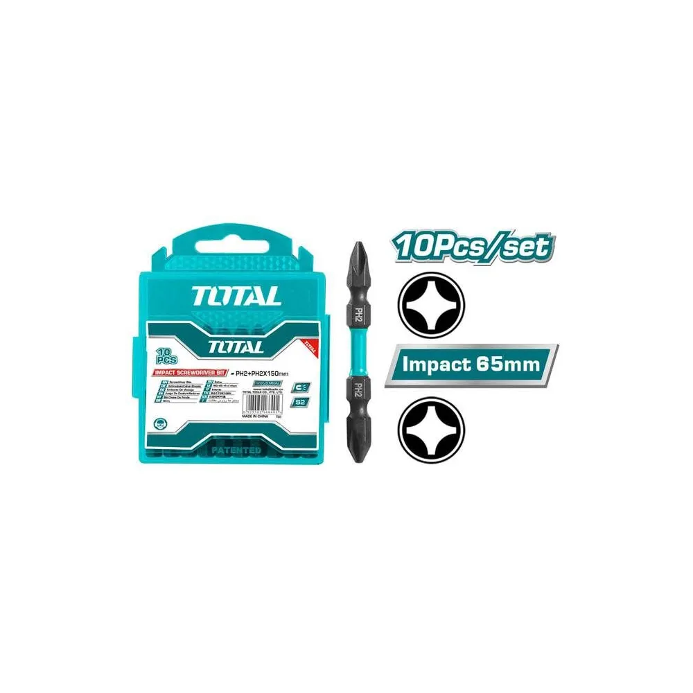 Total - set 10 biti de impact ph2xph2x65mm Total - 1
