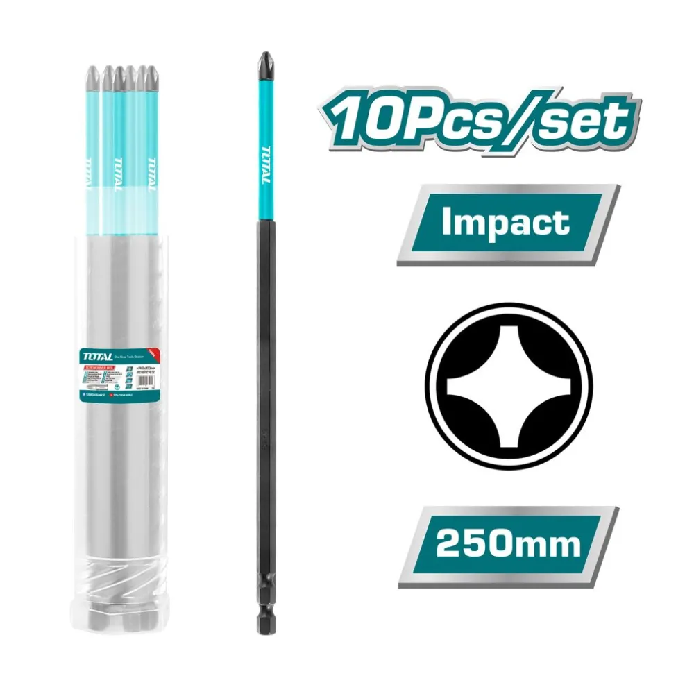 Total - set 10 biti de impact ph2x250mm Total - 1
