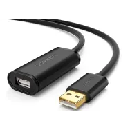 Cablu usb ugreen prelungitor us121 usb 2.0 (t) la usb 2.0 (m) conectori auriti 10m negru 10321 (include tv 0.18lei) - 6957303 Ug