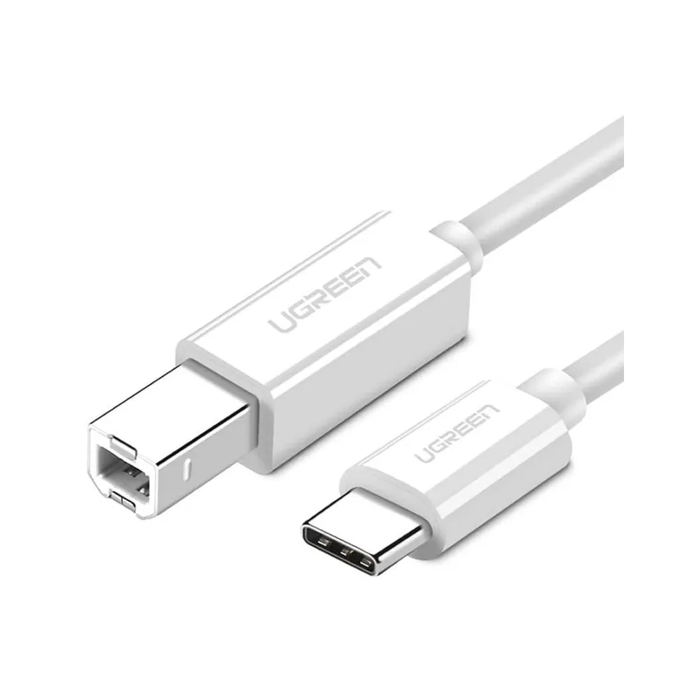 Cablu usb ugreen pt. imprimanta us241 usb type-c (t) la usb 2.0 type-b (t) 1m alb 40560 (include tv 0.06 lei) - 6957303845606 Ug
