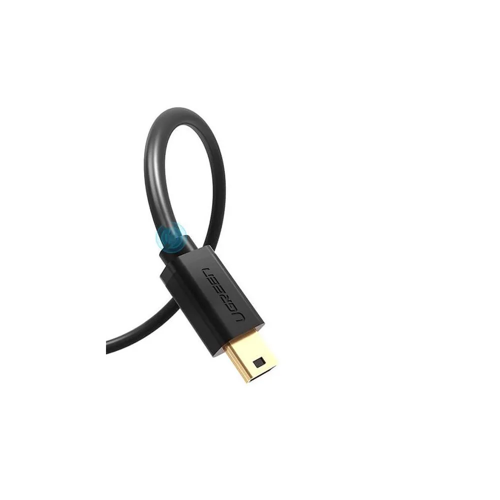 Cablu usb ugreen us132 usb 2.0 (t) la mini-usb (t) 5 pin 1m conectori auriti negru 10355 (include tv 0.06 lei) - 695730381355 Ug