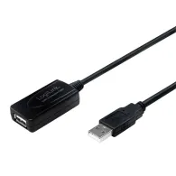 Cablu usb logilink prelungitor usb 2.0 (t) la usb 2.0 (m) 10m activ (permite folosirea unui cablu usb lung) negru ua0143 (inc Lo