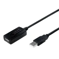Cablu usb logilink prelungitor usb 2.0 (t) la usb 2.0 (m) 10m activ (permite folosirea unui cablu usb lung) negru ua0143 (inc Lo