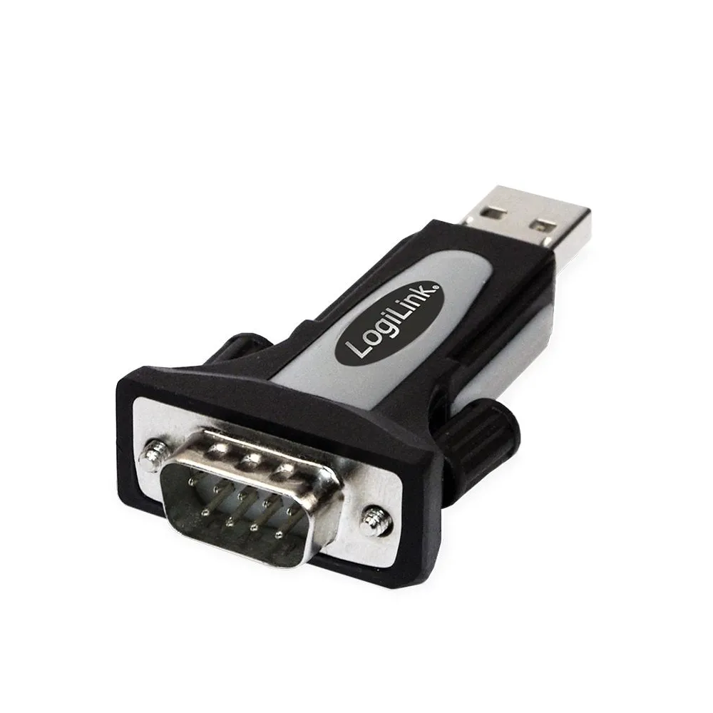 Adaptor usb logilink usb 2.0 (t) la serial db9m (9-pin)(rs232)(t) negru cu argintiu au0034 (include tv 0.18lei) Logilink - 1