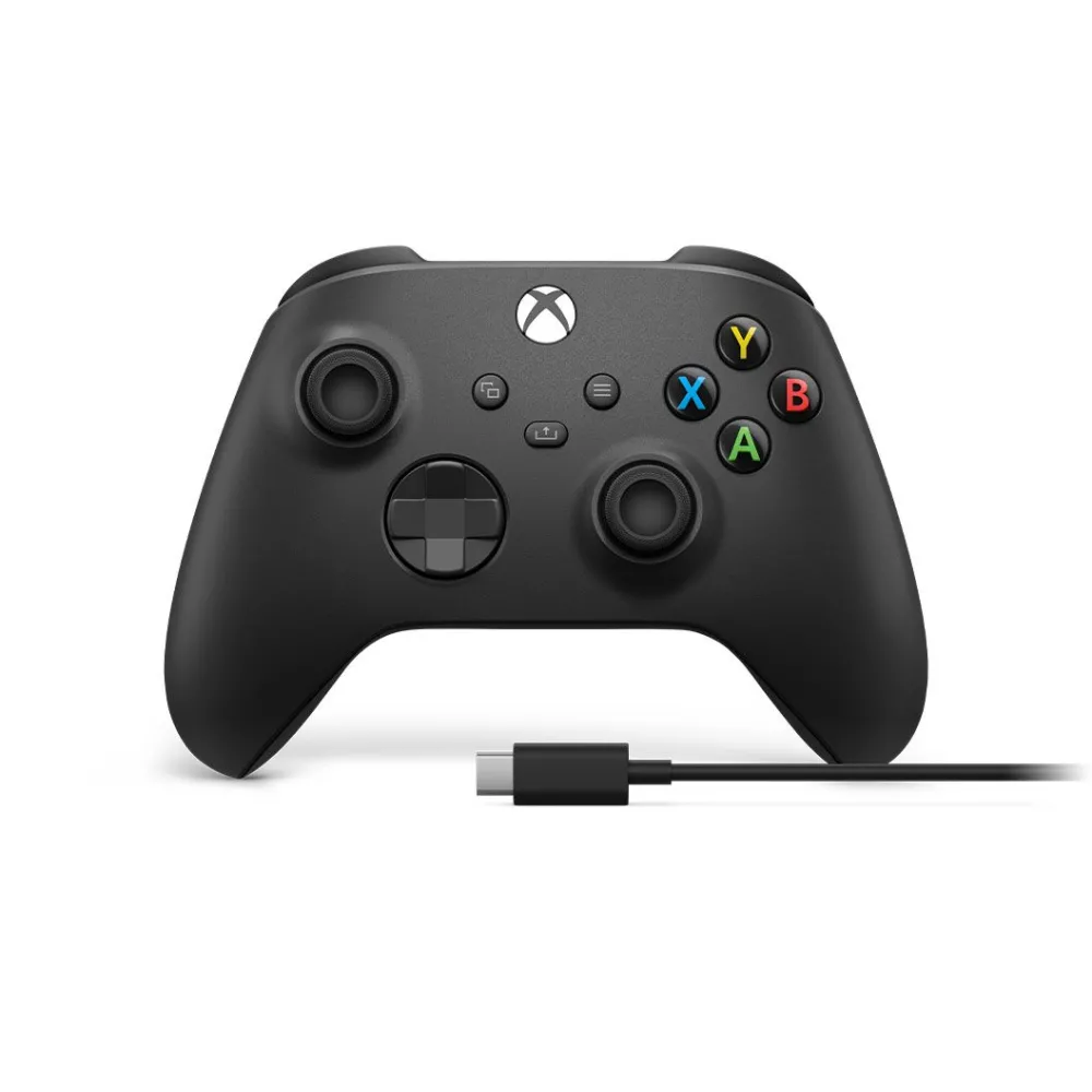 Microsoft Xbox Wireless Controller + USB-C Cable Negru Gamepad Analog/ Digital PC-ul, Xbox One, Xbox One S, Xbox One X, Xbox Mic