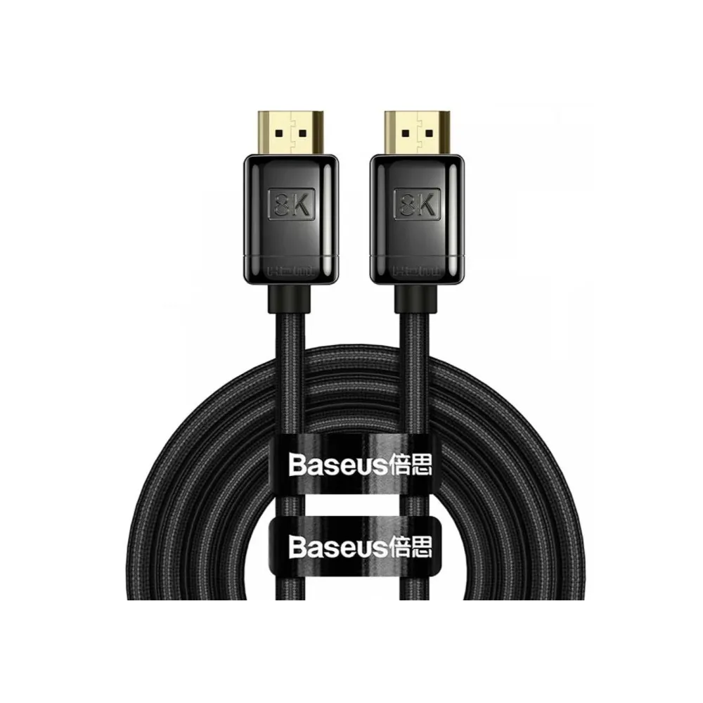Cablu video baseus high definition hdmi (t) la hdmi (t) rezolutie maxima 8k uhd (7680 x 4320) la 60 hz conectori auriti aliaj Ba