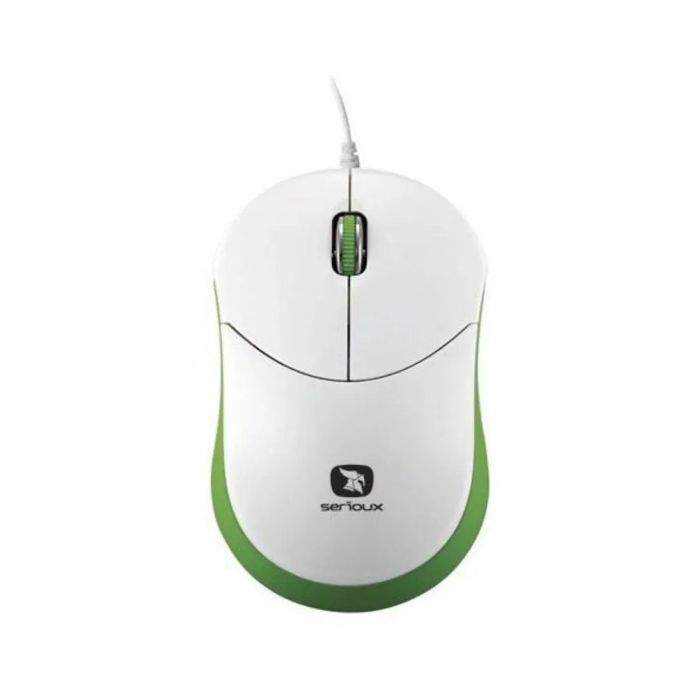 Mouse serioux cu fir optic rainbow 680 1000dpi verde ambidextru Serioux - 1