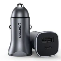 Incarcator auto ugreen cd130 2 x usb output 5v/3a total output 24w pt. bricheta auto corp metal gri 50592 (include tv 0.8lei) Ug