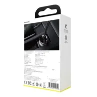 Incarcator auto baseus digital display 2 x usb output 5v/4.8a total output 24w pt. bricheta auto afisaj digital argintiu ccbx Ba