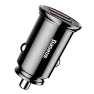 Incarcator auto baseus circular plastic quick charge 30w 2 x usb output 4.5v/5a pt. bricheta auto negru ccall-yd01 (include t Ba