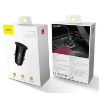 Incarcator auto baseus circular plastic quick charge 30w 2 x usb output 4.5v/5a pt. bricheta auto negru ccall-yd01 (include t Ba