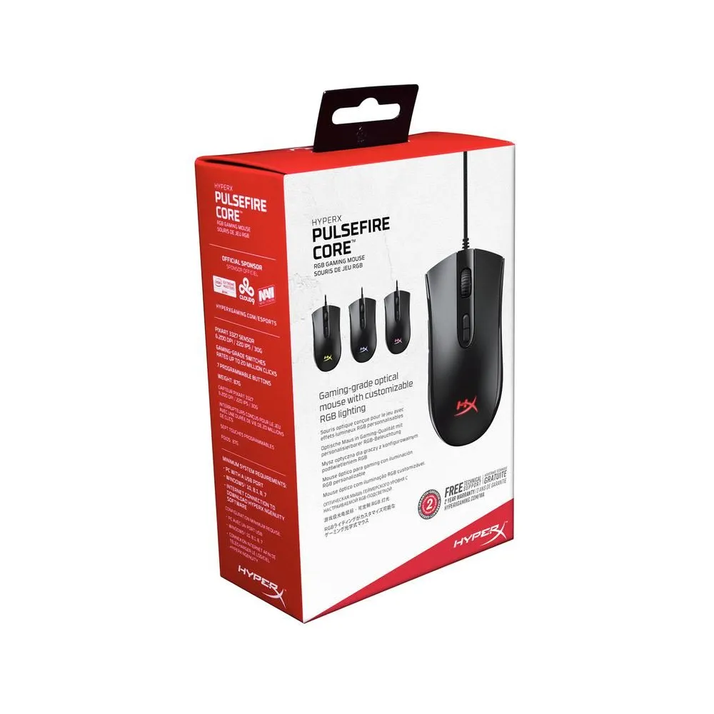 Mouse kingston cu fir hyperx pulsefire core pixart 3327 sensor Kingston - 1