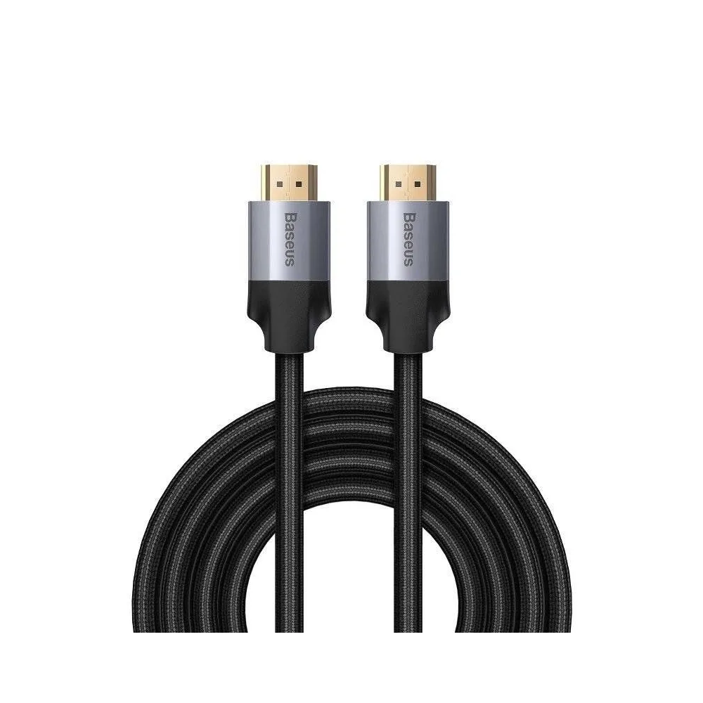 Cablu video baseus enjoyment hdmi (t) la hdmi (t) rezolutie maxima 4k uhd (3840 x 2160) la 60 hz conectori auriti braided 3m  Ba