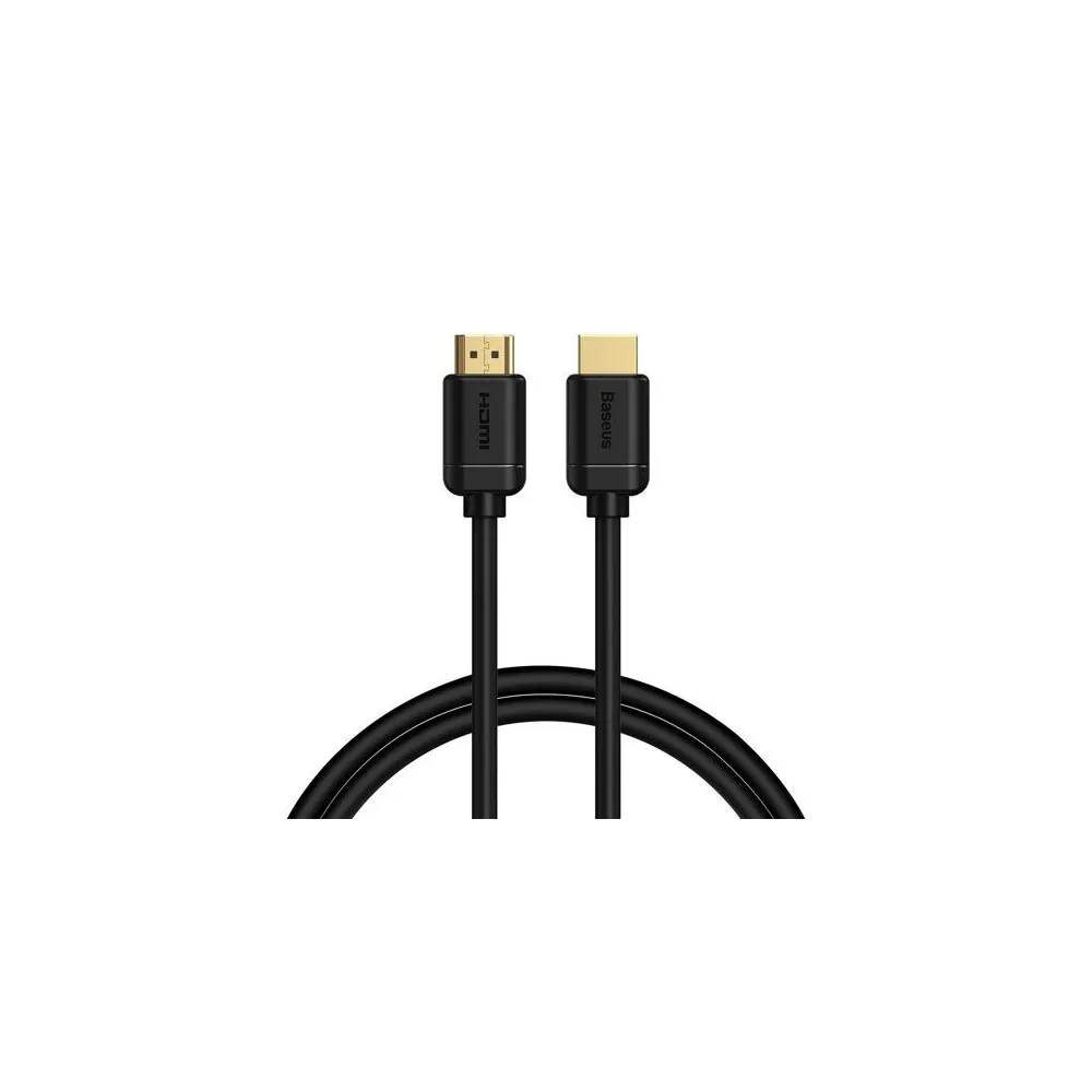 Cablu video baseus hd series hdmi (t) la hdmi (t) rezolutie maxima 4k uhd (3840 x 2160) la 30 hz conectori auriti 8m negru ca Ba