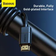 Cablu video baseus hd series hdmi (t) la hdmi (t) rezolutie maxima 4k uhd (3840 x 2160) la 30 hz conectori auriti 8m negru ca Ba