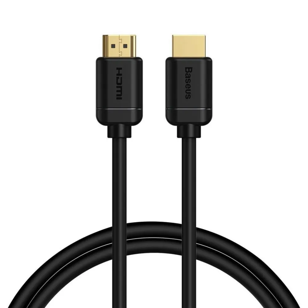 Cablu video baseus hd series hdmi (t) la hdmi (t) rezolutie maxima 4k uhd (3840 x 2160) la 60 hz conectori auriti 2m negru ca Ba