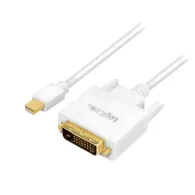 Cablu video logilink adaptor mini-displayport (t) la dvi-d dl (t) 1.8m conectori auriti rezolutie maxima full hd (1920 x 1080 Lo