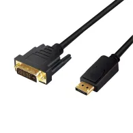 Cablu video logilink adaptor displayport (t) la dvi-d dl (t) 2m conectori auriti rezolutie maxima full hd (1920 x 1080) la 60 Lo