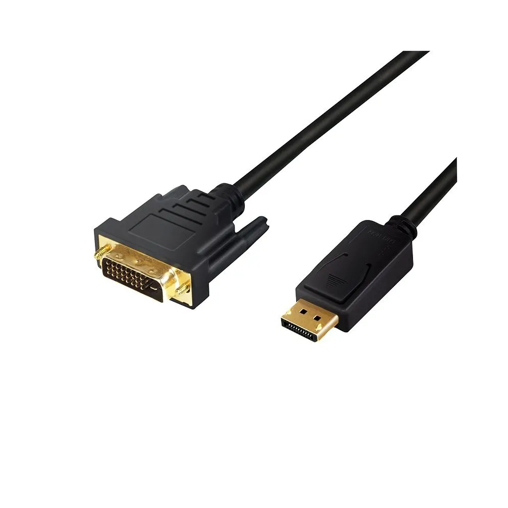 Cablu video logilink adaptor displayport (t) la dvi-d dl (t) 1m conectori auriti rezolutie maxima full hd (1920 x 1080) la 60 Lo