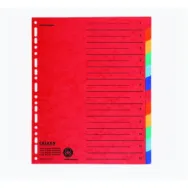 Separatoare falken a4 index 1-12 carton 220 g 6 culori Falken - 1