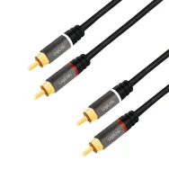 Cablu audio logilink stereo (rca t/t) 3m conectori auriti negru ca1206 (include tv 0.8lei) Logilink - 1