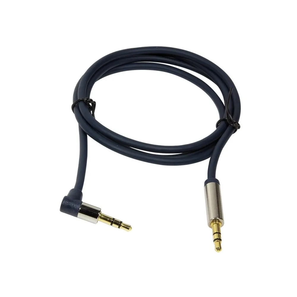 Cablu audio logilink stereo (3.5 mm jack t/t) 3m conectori auriti un conector 90 grade albastru ca11300 (include tv 0.18lei) Log